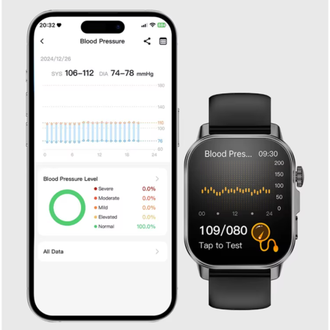 Ceas SmartWatch ZENARK® ET57 ONE, Ecran IPS UHD 4K, Functii sanatate, +100 Sporturi, Negru [5]