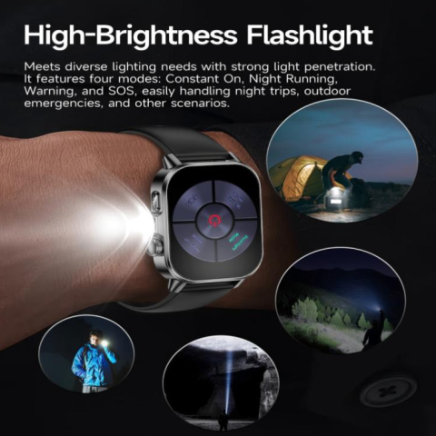 Ceas SmartWatch ZENARK® ET57 ONE, Ecran IPS UHD 4K, Functii sanatate, +100 Sporturi, Negru [13]