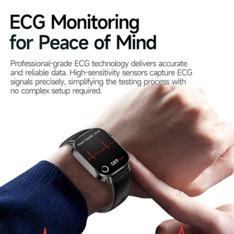 Ceas SmartWatch ZENARK® ET57 ONE, Ecran IPS UHD 4K, Functii sanatate, +100 Sporturi, Negru [1]