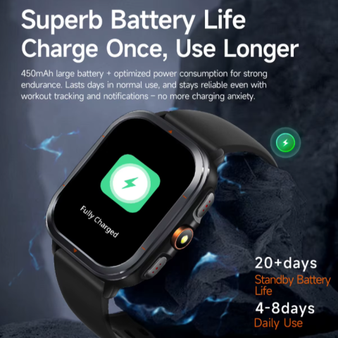 Ceas Smartwatch Zenark® T500 S, GPS integrat, Ecran IPS HD, Baterie 450 mAh, Negru [8]