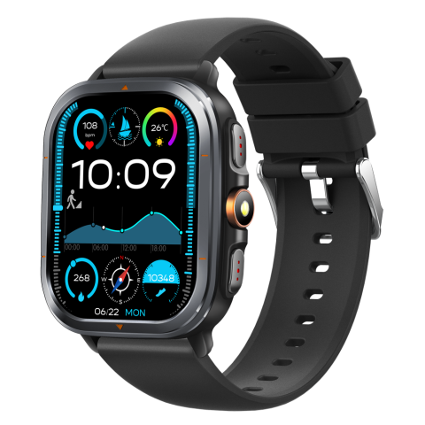 Ceas Smartwatch Zenark® T500 S, GPS integrat, Ecran IPS HD, Baterie 450 mAh, Negru [17]