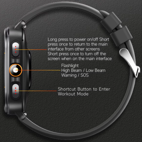 Ceas Smartwatch Zenark® T500 S, GPS integrat, Ecran IPS HD, Baterie 450 mAh, Negru [13]
