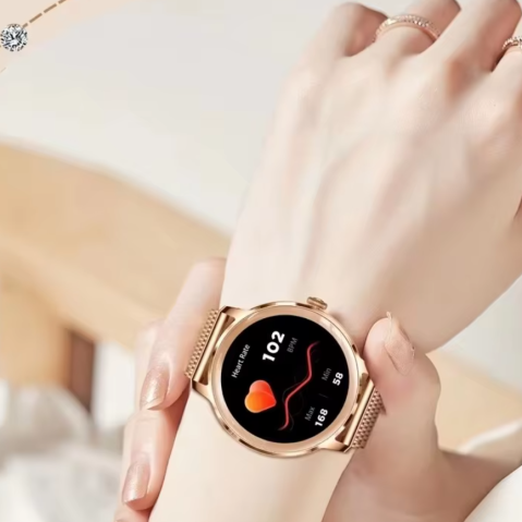 Ceas SmartWatch de Dama ZENARK® T50-XS PRO, 2 Bratari, Ecran AMOLED Ultra HD 4K, Gold [9]