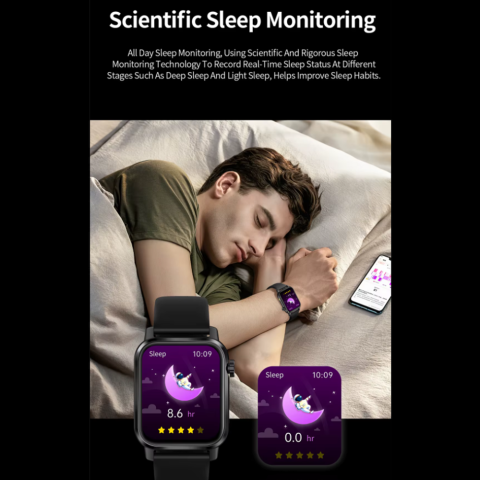 Ceas SmartWatch ZENARK® VZ 3 LITE, Ecran Ultra HD, Negru [15]
