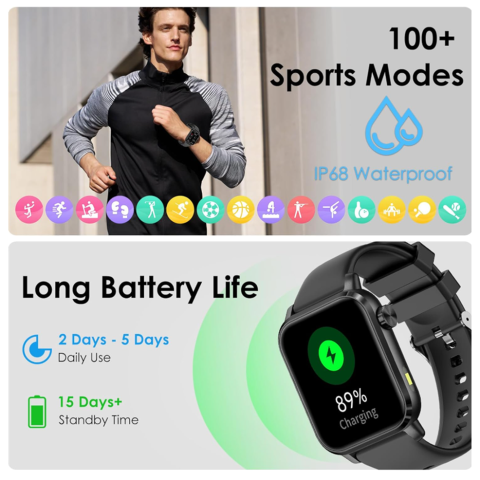 Ceas SmartWatch ZENARK® VZ 3 LITE, Ecran Ultra HD, Negru [6]