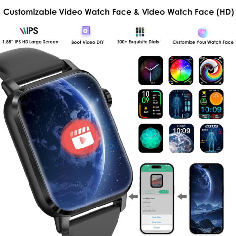 Ceas SmartWatch ZENARK® VZ 3 LITE, Ecran Ultra HD, Negru [9]