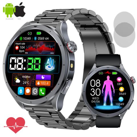 Super REDUCERI cu transport gratuit - Ceas SmartWatch ZENARK® MED-X 14 PRO, Ecran IPS Ultra 4K, Functii sanatate, Negru