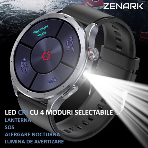 Ceas SmartWatch ZENARK® MED-X 14 PRO, Ecran IPS Ultra 4K, Functii sanatate, Negru [16]