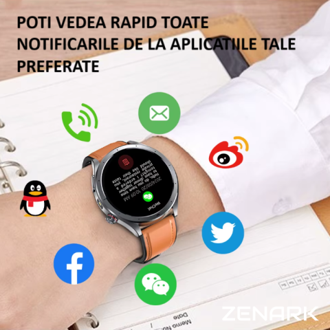 Ceas SmartWatch ZENARK® MED-X 14 PRO, Ecran IPS Ultra 4K, Functii sanatate, Negru [18]