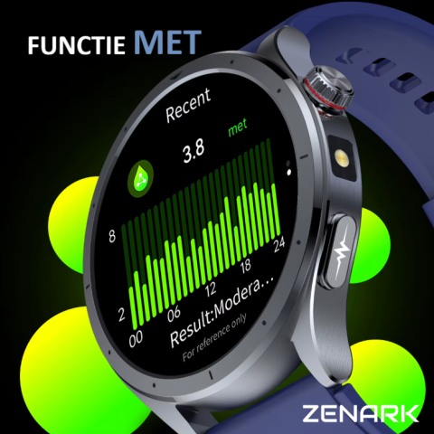 Ceas SmartWatch ZENARK® MED-X 14 PRO, Ecran IPS Ultra 4K, Functii sanatate, Negru [22]