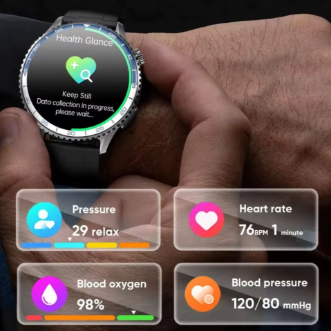 Ceas SmartWatch ZENARK® X-MT 9 PRO, Ecran AMOLED Ultra HD 4K, Estimare Glicemie, ECG, Ritm cardiac 24H, Somn, SpO2, MET, HRV, Tensiune arteriala, Respiratie, Componente sange, Evaluare rapida 30 Sec, Notificari, Apel HD, SMS, Lanterna/SOS LED, Negru [5]