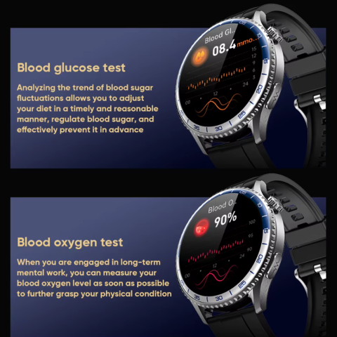 Ceas SmartWatch ZENARK® X-MT 9 PRO, Ecran AMOLED Ultra HD 4K, Estimare Glicemie, ECG, Ritm cardiac 24H, Somn, SpO2, MET, HRV, Tensiune arteriala, Respiratie, Componente sange, Evaluare rapida 30 Sec, Notificari, Apel HD, SMS, Lanterna/SOS LED, Negru [3]