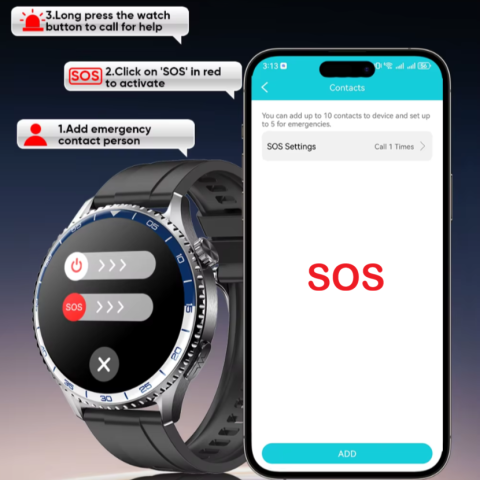 Ceas SmartWatch ZENARK® X-MT 9 PRO, Ecran AMOLED Ultra HD 4K, Estimare Glicemie, ECG, Ritm cardiac 24H, Somn, SpO2, MET, HRV, Tensiune arteriala, Respiratie, Componente sange, Evaluare rapida 30 Sec, Notificari, Apel HD, SMS, Lanterna/SOS LED, Negru [7]