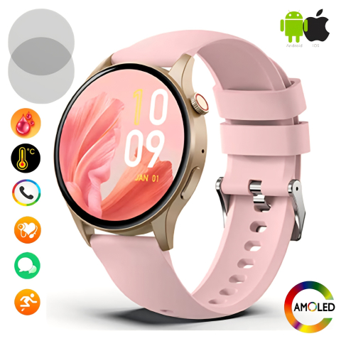 AMOLED series - Ceas SmartWatch ZENARK® Y8 LITE, Ecran AMOLED, Ultra HD 4K, Roz