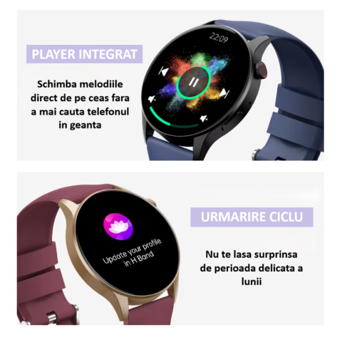 Ceas SmartWatch ZENARK® Y8 LITE, Ecran AMOLED, Ultra HD 4K, Roz [7]