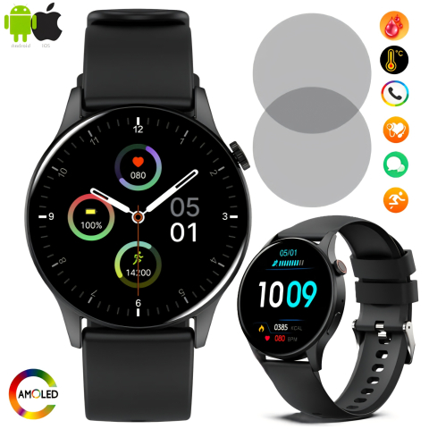 AMOLED series - Ceas SmartWatch ZENARK® Y8 S, Ecran AMOLED, Ultra HD 4K , Negru
