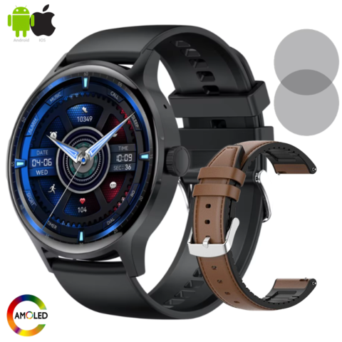 AMOLED series - Ceas SmartWatch ZENARK® H30, 2 Bratari, Ecran AMOLED, Rezolutie Ultra HD 4K, Negru