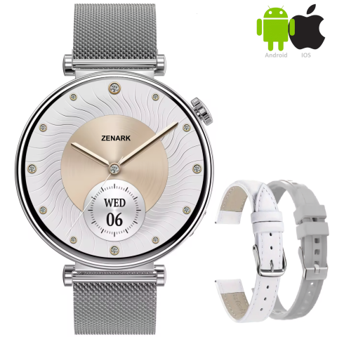 RESIGILATE - SmartWatch de Dama ZENARK® WatchFit GT5 PRO, Silver - RESIGILAT