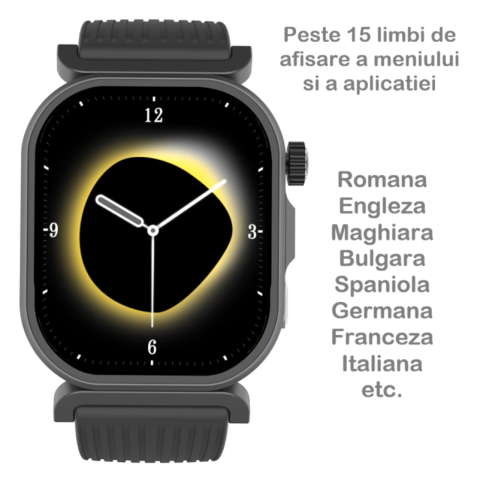 Ceas SmartWatch ZENARK® H10, Ecran IPS HD, Negru [3]