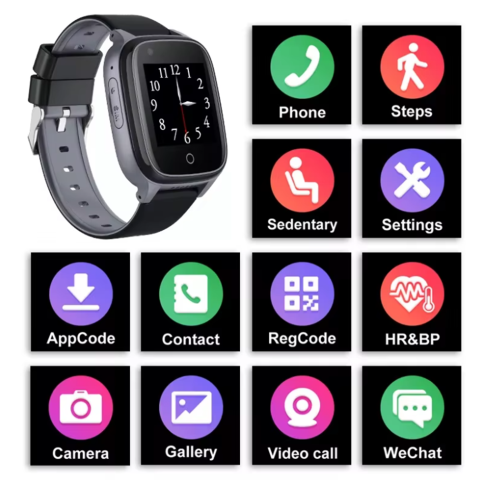 Smartwatch pentru Seniori/Adulti cu Cartela SIM ZENARK® G4 Elder PRO, Negru [7]