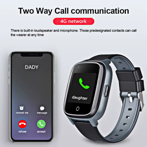 Smartwatch pentru Seniori/Adulti cu Cartela SIM ZENARK® G4 Elder PRO, Negru [4]