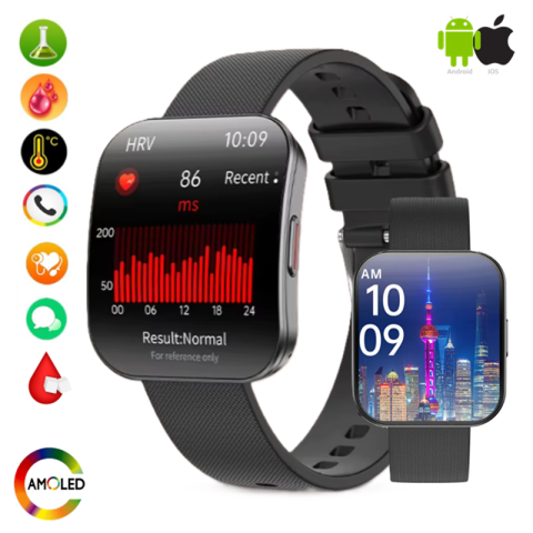 SMARTWATCH - Smartwatch dama ZENARK ULTRA 17 Negru curbat | AMOLED & Apeluri Bluetooth