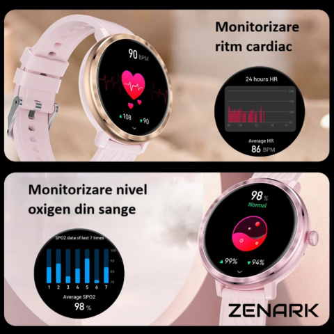 SmartWatch ZENARK® XN 7 PRO, Ecran AMOLED, Negru [8]