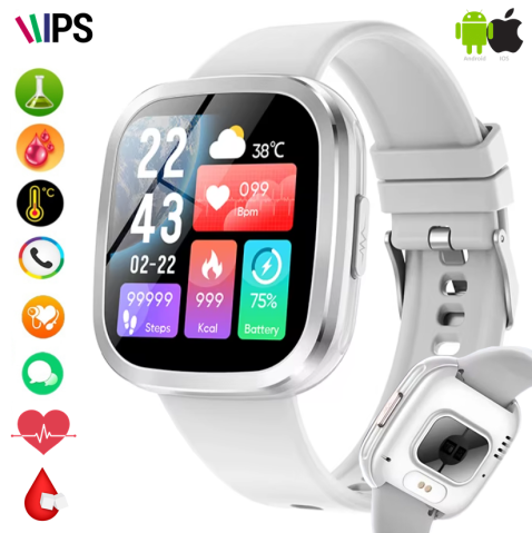 TOATE PRODUSELE - Ceas SmartWatch de Dama ZENARK® Matrix, Ecran Ultra HD, Scanare rapida functii sanatate 30 sec, Sporturi, Notificari, Gri/Alb