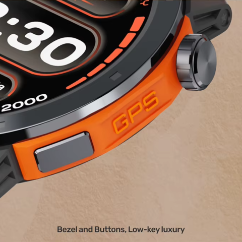 Smartwatch ZENARK® XN7 LITE, Ecran AMOLED, Subacvatic 3 ATM, Busola, GPS integrat, Altimetru, Barometru, Negru/Portocaliu [1]