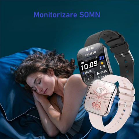 Smartwatch dama ZENARK ULTRA 17 Roz curbat | AMOLED & Apeluri Bluetooth [9]