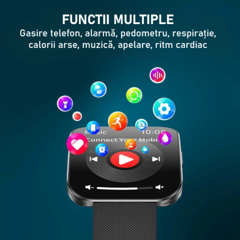 Smartwatch dama ZENARK ULTRA 17 Roz curbat | AMOLED & Apeluri Bluetooth [14]
