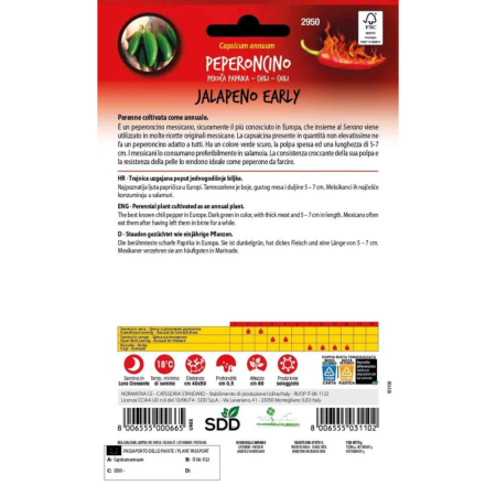 Seminte de ardei iute Jalapeno timpuriu - ardei mexican pentru muraturi si umplut [1]