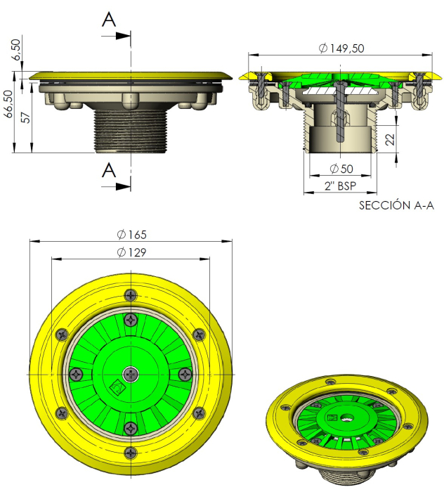 Duza Refulare Fund AstralPool Liner Filet 2 inch Debit 2,3mc/h Cod 00340 [2]