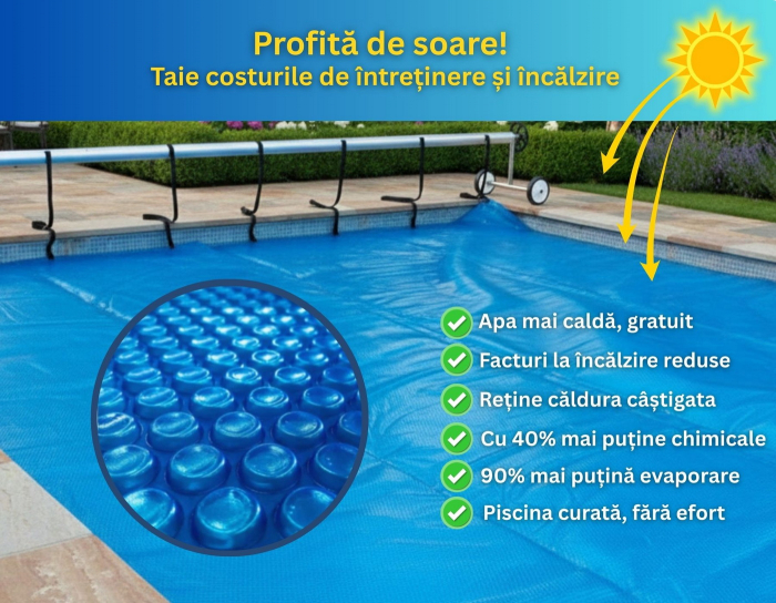 Prelată de vară cu bule pentru piscină Eco Bubble AstralPool - 4 x 8 m, fără tivire, 400 microni [3]