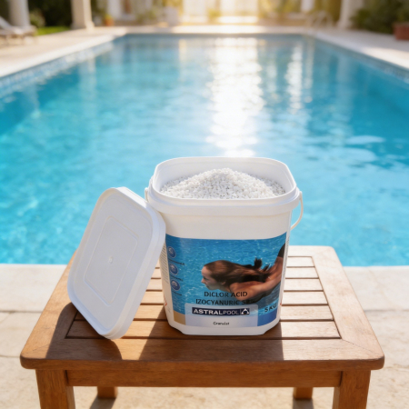 Clor șoc granulat AstralPool 55% clor liber - Dezinfecție rapidă piscină - Găleată 5 kg [2]