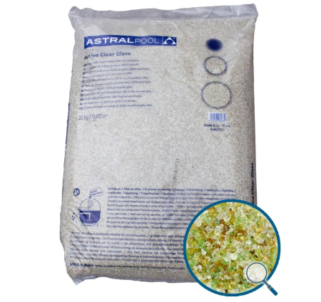 Medii filtrante - Sticlă Filtrantă Activă AstralPool Grade 1 Fine 0,5-1,0mm - Mediu Filtrant Ecologic din Sticlă Reciclată pentru Piscine - 25kg