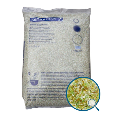 Medii filtrante - Sticlă Filtrantă Activă AstralPool Grade 2 Medium 1,0-3,0mm - Mediu Filtrant Ecologic din Sticlă Reciclată pentru Piscine - 25kg