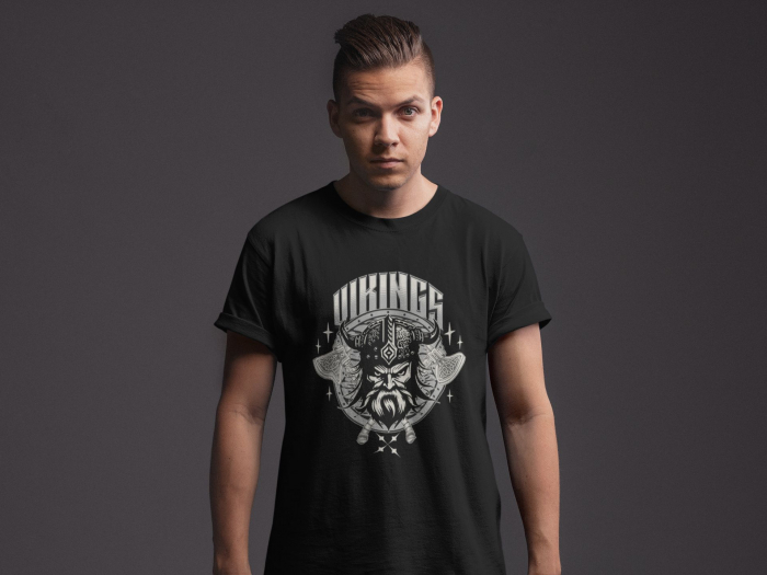 Tricou Viking „Valhalla Awaits” – Streetwear Nordic pentru Bărbați [1]