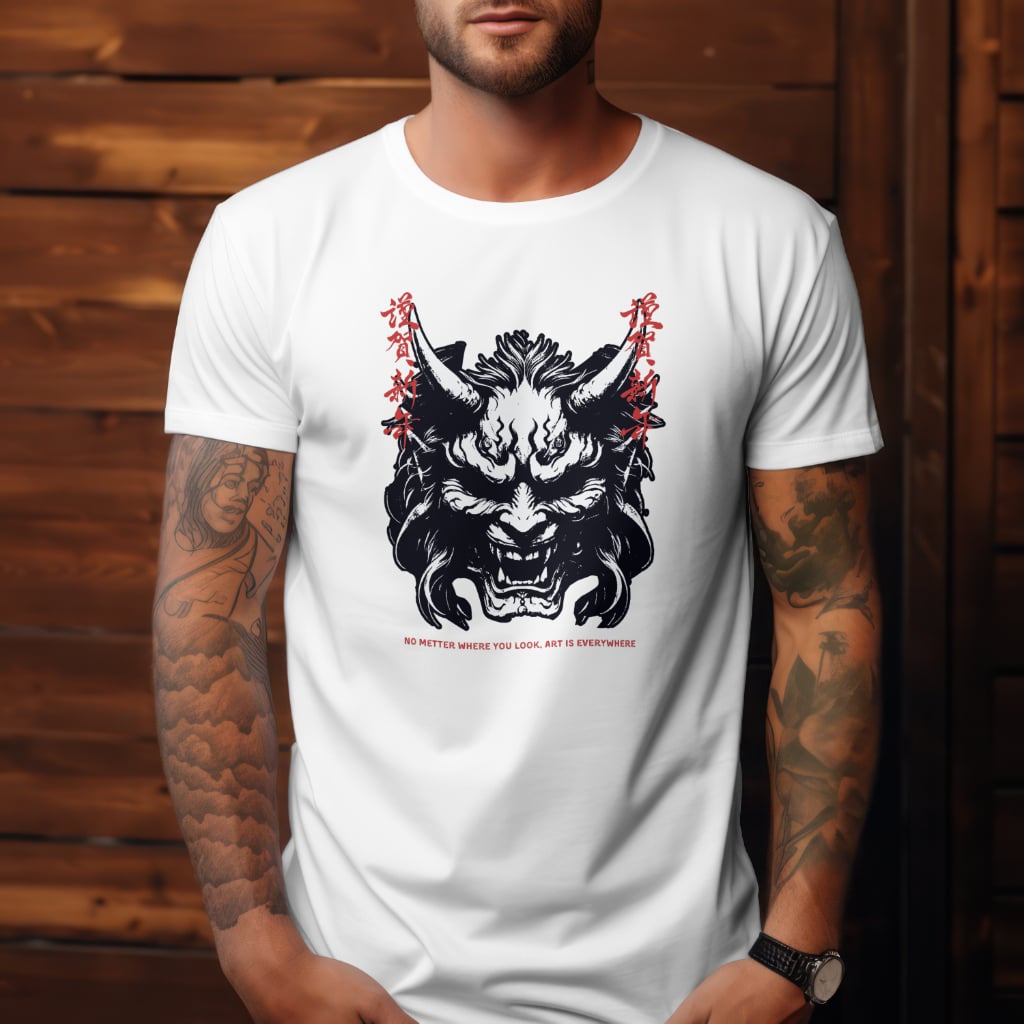 Tricou Demon Japonez – Art Is Everywhere | Tricou Alb Hypewear [1]