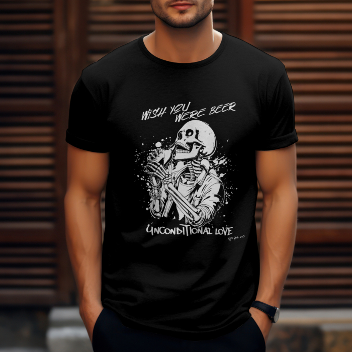 Tricou Wish You Were Beer – Skeleton Funny | Hypewear.ro [1]