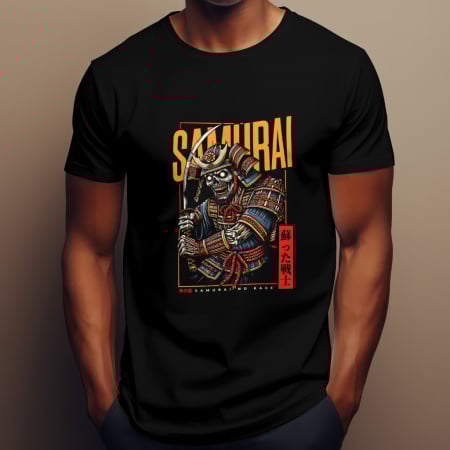 Tricouri Japan Culture – Artă urbană niponă în design unic | Hypewear.ro - Tricou alb Shadow of Samurai – samurai schelet în armură japoneză