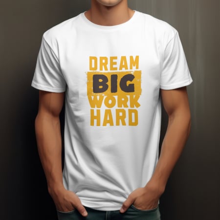 Tricouri Stare de Spirit – Poartă ce simți, exprimă ce gândești | Hypewear.ro - tricou-dream-big-work-hard-alb