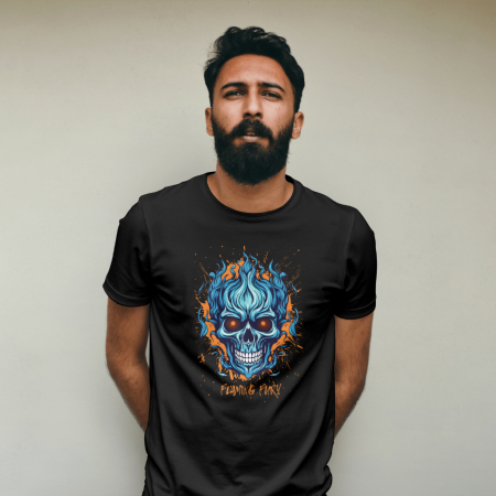 Tricouri Streetwear – Cultura urbană într-un design autentic | Hypewear.ro - Tricou Flaming Fury – Tricou Alb Craniu Flăcări | Tricou Streetwear Hypewear