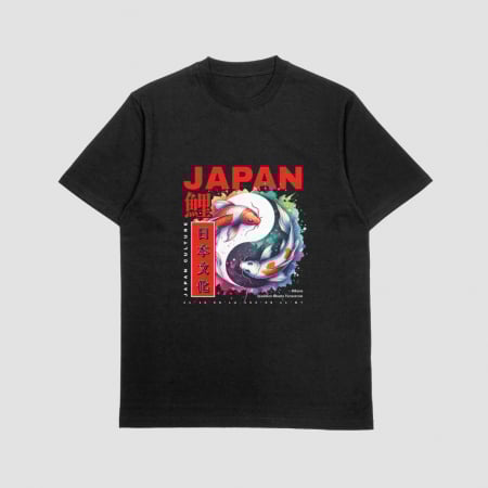 Tricouri Japan Culture – Artă urbană niponă în design unic | Hypewear.ro - Tricou Unisex „Japan Koi Culture” – Design Artistic cu Pești Yin-Yang