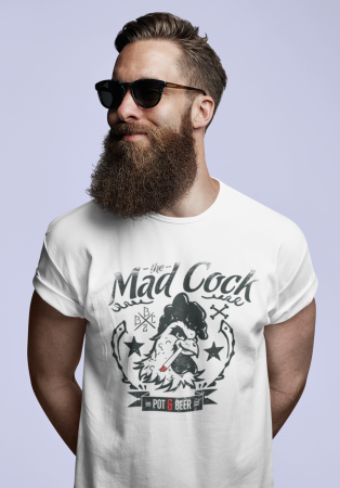 Tricouri Streetwear – Cultura urbană într-un design autentic | Hypewear.ro - tricou funny The Mad Cock bumbac alb