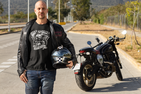 Tricouri Streetwear – Cultura urbană într-un design autentic | Hypewear.ro - Tricou Road Skull Hell Motors | Haine Moto Biker Personalizate Hypewear