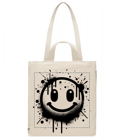 Sacoșă personalizabilă Smiley Ink din bumbac natural, multe culori și modele [4]