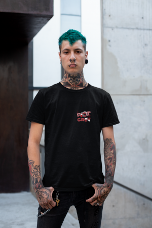 Tricou Punk Riot & Chaos | Riot Crew – Tricou Alb Față + Spate | Hypewear [1]