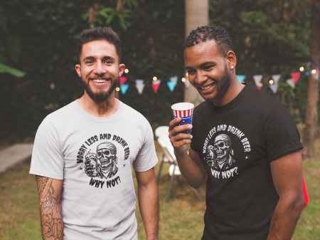Tricouri personalizate pentru bărbați și femei - Tricou Worry Less And Drink Beer – Why Not? | Alb și Negru | Hypewear