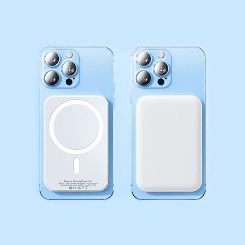 Baterie Magsafe 5000mAh, Putere 15W, Compatibila iPhone, Mufa Usb-C, Alb [3]